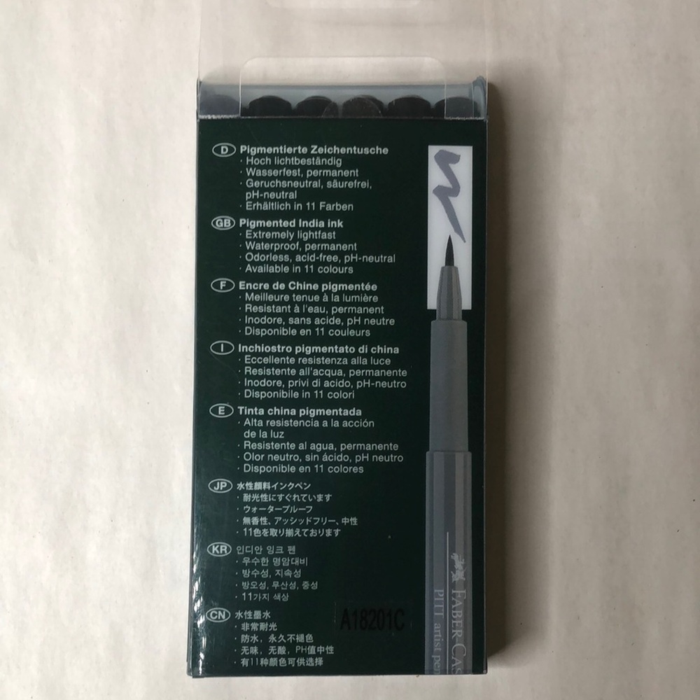 Faber-Castell, 6 Pitt Artist Pens - Black & Grays - Picture 3 of 12